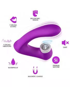 ARMONY - SECRETKISS LECKT VIBRIERENDEN CLIT UND VIBRATOR, GEBOGEN LILA