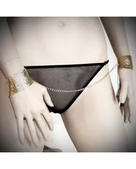 Bijoux Désir Métallique - Goldene Handschellen Metallgewebe