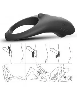 ARMONY - SHARK VIBRATORRING FÜR PAARE FERNBEDIENUNG SCHWARZ