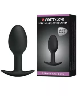 PRETTY LOVE - SILIKON ANALPLUG 6.5 CM SCHWARZ