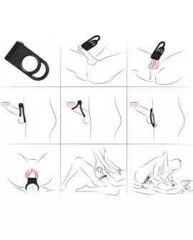 ARMONY - TWINS DOPPEL-VIBRATORRING FÜR PAARE SCHWARZ