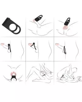 ARMONY - TWINS DOPPEL-VIBRATORRING FÜR PAARE SCHWARZ