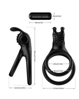 ARMONY - TRAVELLER DOPPEL-VIBRATORRING FÜR PAARE RABBIT SCHWARZ