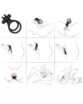 ARMONY - TRAVELLER DOPPEL-VIBRATORRING FÜR PAARE RABBIT SCHWARZ