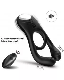 ARMONY - VEYRON DOPPEL-VIBRATOR-RINGSPIELZEUG FÜR PAARE MIT FERNBEDIENUNG SCHWARZ