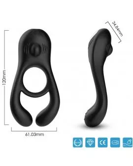 ARMONY - VEYRON DOPPEL-VIBRATOR-RINGSPIELZEUG FÜR PAARE MIT FERNBEDIENUNG SCHWARZ