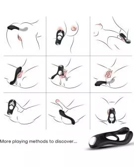 ARMONY - VEYRON DOPPEL-VIBRATOR-RINGSPIELZEUG FÜR PAARE MIT FERNBEDIENUNG SCHWARZ