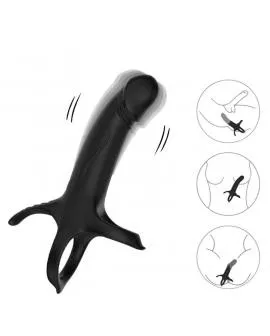 ARMONY - DILDO MIT RING & VIBRATOR FERNBEDIENUNG SCHWARZ