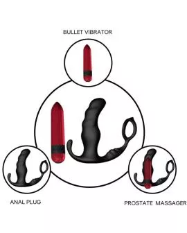 ARMONY - KNIGHT VIBRATOR ANAL PROSTATA & RING FERNBEDIENUNG SCHWARZ