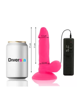 Diversia - Flexibler Vibrations-Dildo Rosa 17 cm - Ø 3,3 cm