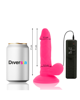 Diversia - Flexibler Vibrations-Dildo Rosa 17 cm - Ø 3,3 cm
