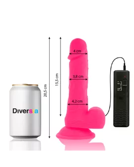 Diversia - Flexibler Vibrierender Dildo Rosa 20,5 cm - Ø 4,2 cm