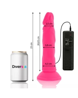 Diversia - Flexibler Vibrations-Dildo Rosa 23 cm - Ø 4,3 cm