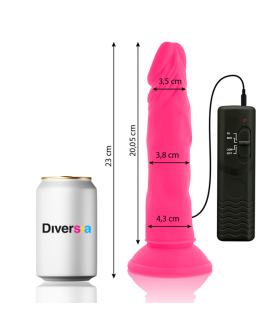 Diversia - Flexibler Vibrations-Dildo Rosa 23 cm - Ø 4,3 cm