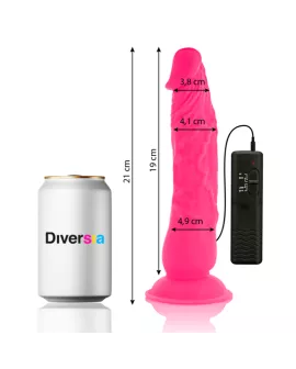 Diversia - Flexibler Vibrations-Dildo Rosa 21 cm - Ø 4,9 cm