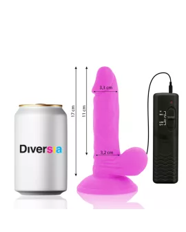 Diversia - Flexibler Vibrierender Dildo Lila 17 cm Ø 3,3 cm