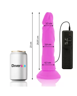 Diversia Flexibler Vibrierender Dildo Lila 23 cm - Ø 4,3 cm
