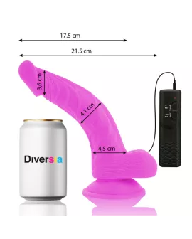 Diversia Flexibler Vibrierender Dildo Lila 21,5 cm - Ø 4,5 cm