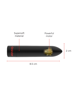 Oninder Berlin Bullet Vibrator Schwarz - 9 Modi, 8,5 cm, App