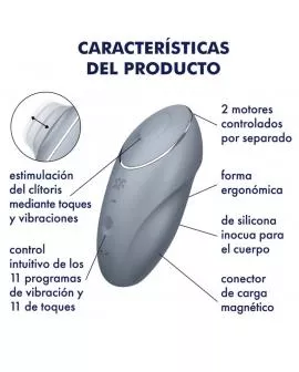 SATISFYER - TAP & CLIMAX 1 AUFLEGVIBRATOR GRAU