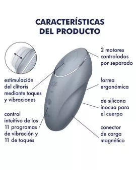 Satisfyer - Tap & Climax 1 Auflegvibrator Grau