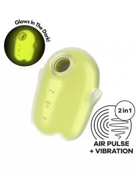 SATISFYER - GLOWING GHOST AIR PULSE & VIBRATOR GELB