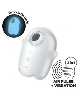 SATISFYER - GLOWING GHOST AIR PULSE & VIBRATOR WEISS