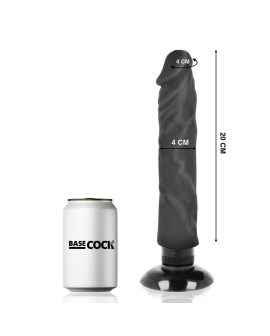 BASECOCK - REALISTISCHER VIBRATOR 2-1 SCHWARZ 20 CM -O- 4 CM