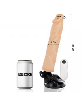 BASECOCK - REALISTISCHER VIBRATOR MIT FERNBEDIENUNG NATURWEISS 21 CM -O- 4 CM