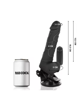 Basecock - Realistischer Vibrator mit Fernbedienung Schwarz 18,5 cm Ø 4 cm