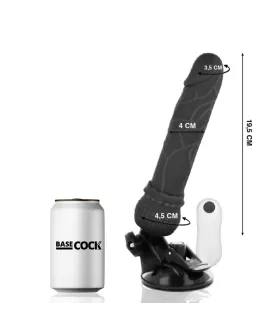 BASECOCK - Realistischer Vibrator mit Fernbedienung Schwarz 19,5 cm