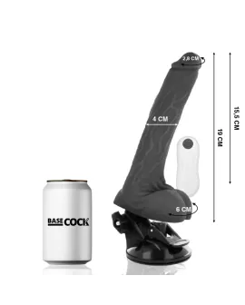 Basecock - Realistischer Vibrator Schwarz 19 cm mit Fernbedienung