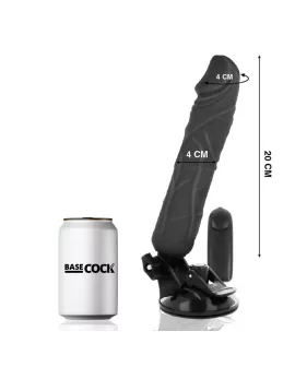 BASECOCK - Realistischer Vibrator Fernbedienung - Schwarz 20cm