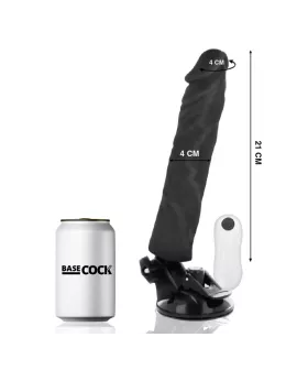 BASECOCK Realistischer Vibrator Fernbedienung Schwarz 21 cm - Ø 4 cm