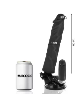 Basecock - Realistischer Vibrator mit Fernbedienung Schwarz 21 cm Ø 4 cm