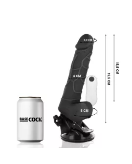 BASECOCK - Realistischer Vibrator mit Fernbedienung - Schwarz