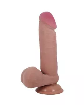 PRETTY LOVE - REALISTISCHER DILDO DER SLIDING SKIN-SERIE MIT SLIDING SKIN-SAUGNAPF BRAUN 20,5 CM