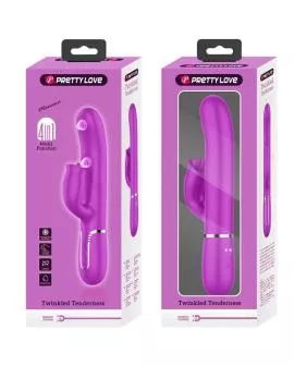 Pretty Love - Kaninchenvibrator mit leckendem Fuchsia
