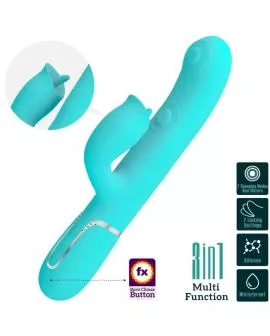 Pretty Love - Kaninchenvibrator mit leckendem Aquagrün
