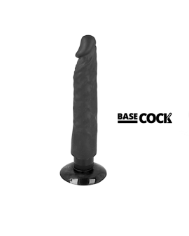 BASECOCK - REALISTISCHER VIBRATOR 2-1 SCHWARZ 20 CM -O- 4 CM