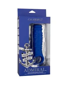 CALEXOTICS - ADMIRAL PENISABDECKUNG MIT PERLEN, FLÜSSIGES SILIKON BLAU