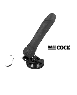 BASECOCK - Realistischer Vibrator mit Fernbedienung Schwarz 19,5 cm