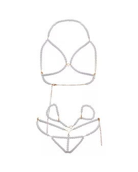 Leg Avenue BH-Armbinder Perlen-Tanga Set - Erotik