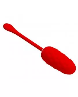 PRETTY LOVE - VIBRIERENDES EI MIT ROTER WIEDERAUFLADBARER MEERESTEXTUR
