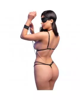 CHILIROSE - CR 4638 SET BODYSUIT IM SCHRITT OFFEN SCHWARZ 