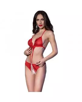 CHILIROSE - CR 4410 BODYSUIT IM SCHRITT OFFEN ROT 