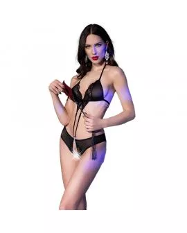 CHILIROSE - CR 4410 BODYSUIT OUVERT SCHWARZ S/M