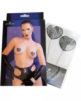 Chilirose - CR 4662 Nippleabdeckungen Silber & Schwarz