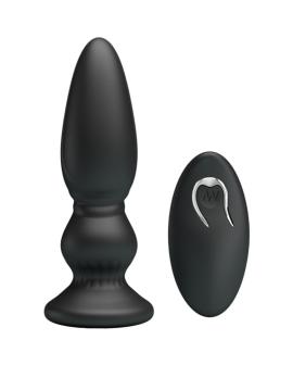 MR PLAY - LEISTUNGSSTARKER VIBRATOR MIT FERNBEDIENUNG, ANALSTECKER, SCHWARZ