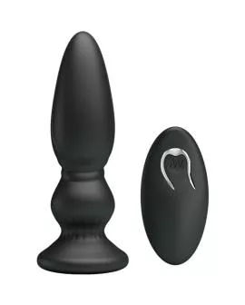 MR PLAY - LEISTUNGSSTARKER VIBRATOR MIT FERNBEDIENUNG, ANALSTECKER, SCHWARZ